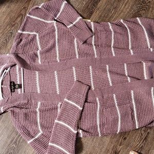 NEW Lt. Purple/White Long Knit Cardigan